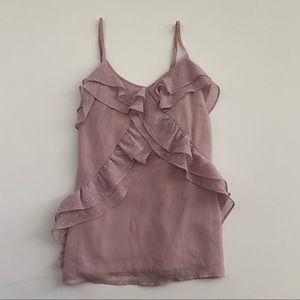 Candie’s Light Mauve Chiffon Ruffle Top